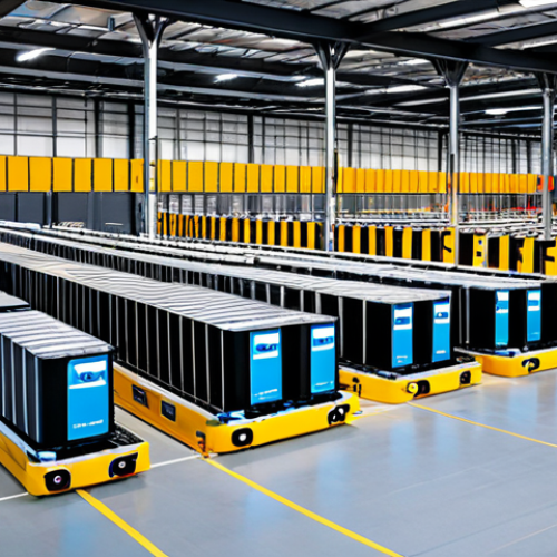 Home 22 A bustling, ultra-modern logistics hub, showcasing automated guided vehicles (AGVs) efficiently transporting goods, robotic arms precisely sorting packages, and drones hovering overhead, scanning inventory. Large digital screens display real-time operational data. A few professional logistics managers, fully clothed in modest business attire, are observing the seamless process with correct proportions and natural poses. The setting is a clean, brightly lit, high-tech warehouse, emphasizing efficiency and innovation. Safe for work, appropriate content, family-friendly, perfect anatomy, well-formed hands, proper finger count, natural body proportions, professional photography, high quality.