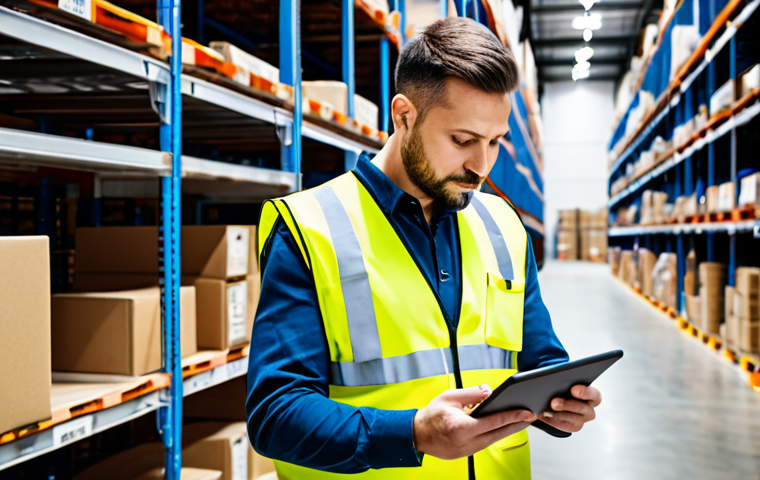 **

"A logistics professional in a modern warehouse setting, wearing a safety vest and holding a tablet, checking inventory. Shelves are stocked with neatly organized boxes. Natural lighting, focus on efficiency and organization, safe for work, appropriate content, fully clothed, professional, perfect anatomy, correct proportions, natural pose, well-formed hands, proper finger count, natural body proportions."

**