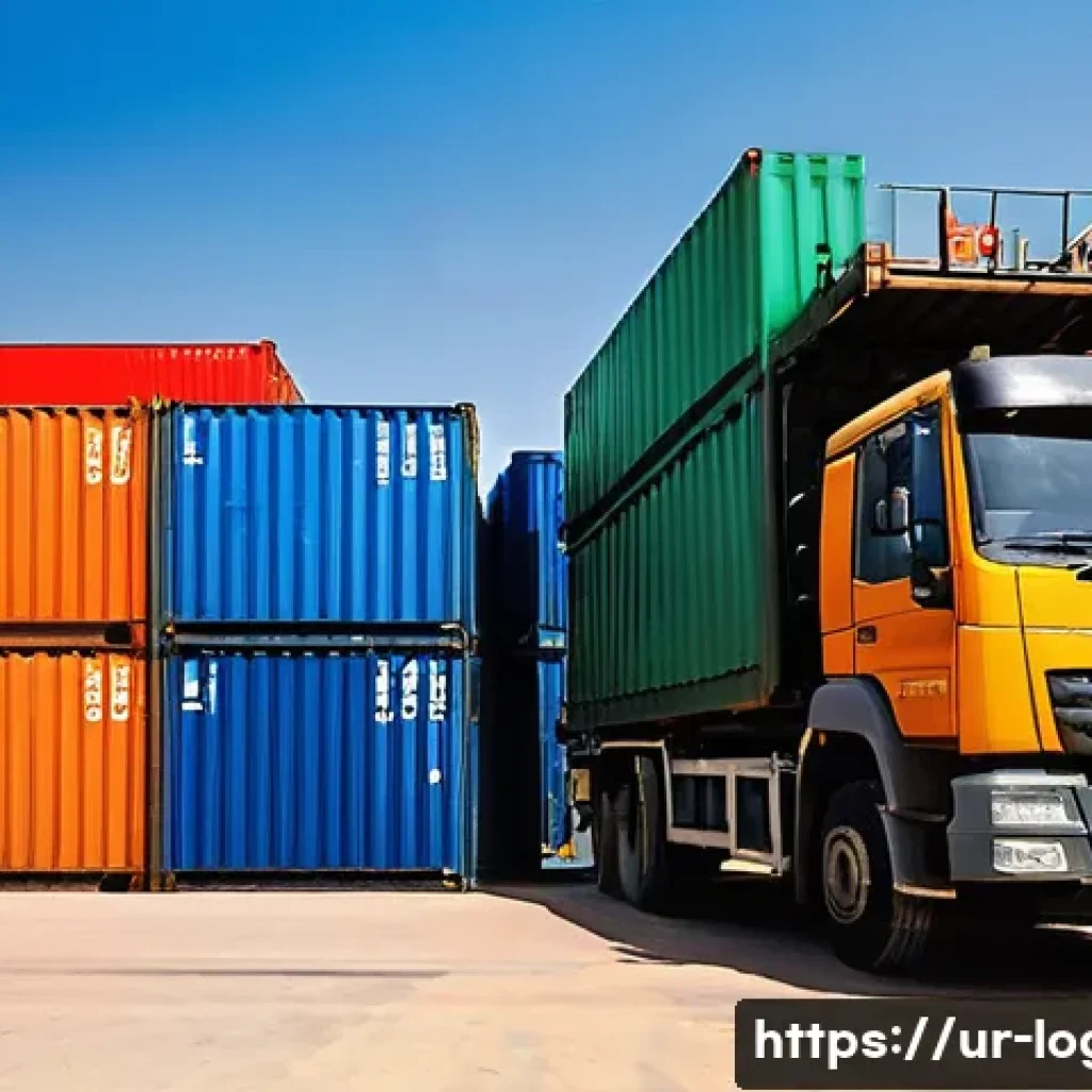 물류관리사 해상운송 프로세스 - A detailed scene of a busy maritime cargo port near Karachi, Pakistan, showing large container ships...