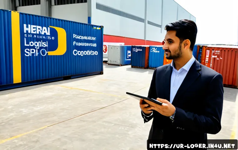 Home 17 물류관리사 해외연수 기회 - Photorealistic scene of a Pakistani logistics professional in modest business attire attending an ov...
