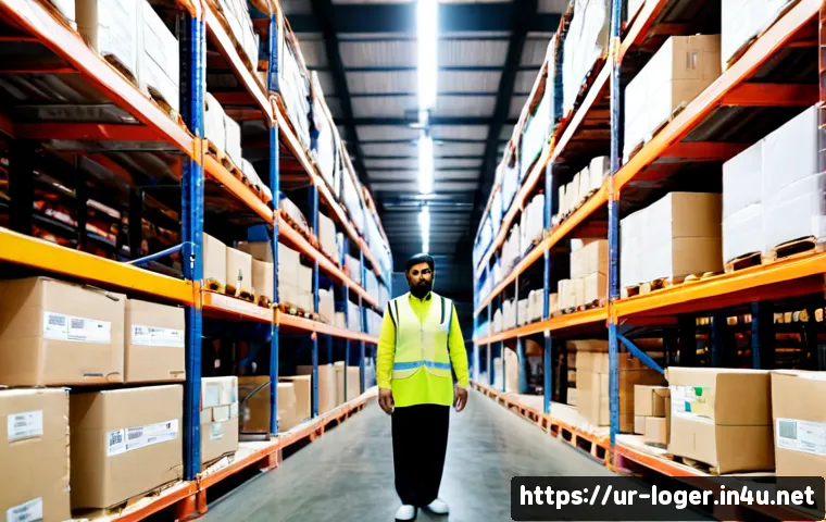 Home 17 물류관리사 물류센터 실무 경험 - Photorealistic Pakistani logistics professional in a high-visibility safety vest over modest shalwar...
